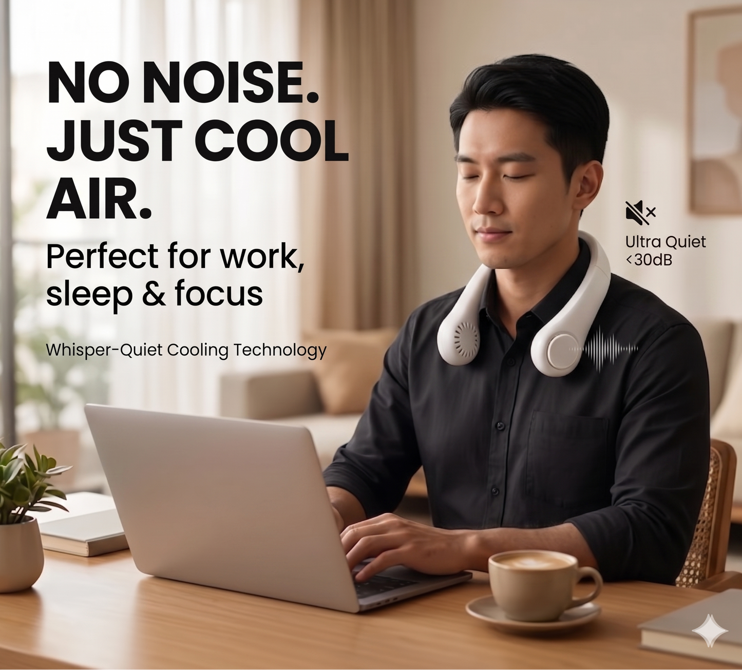 Portable Bladeless Neck Fan – Hands-Free 360° Cooling