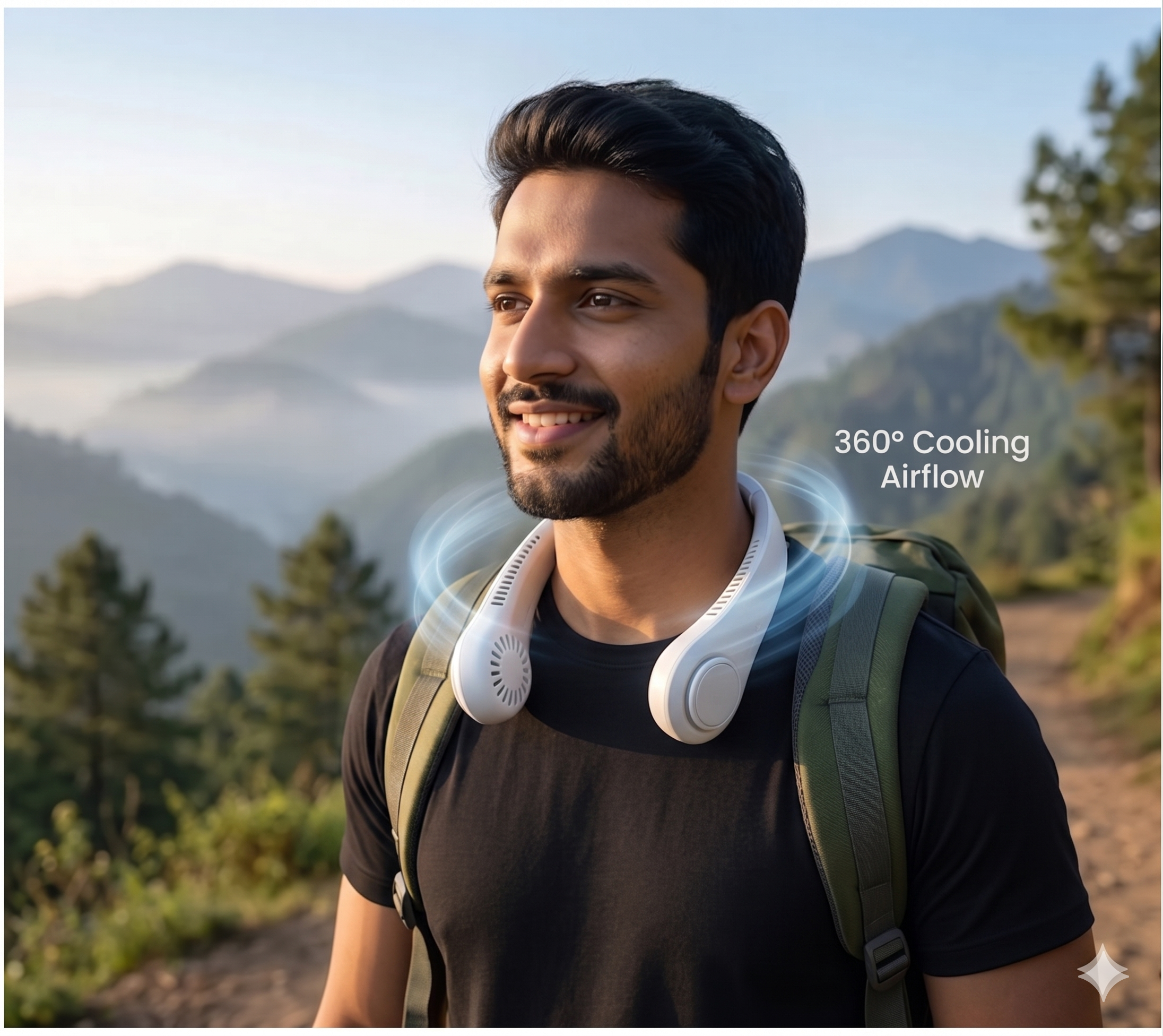 Portable Bladeless Neck Fan – Hands-Free 360° Cooling