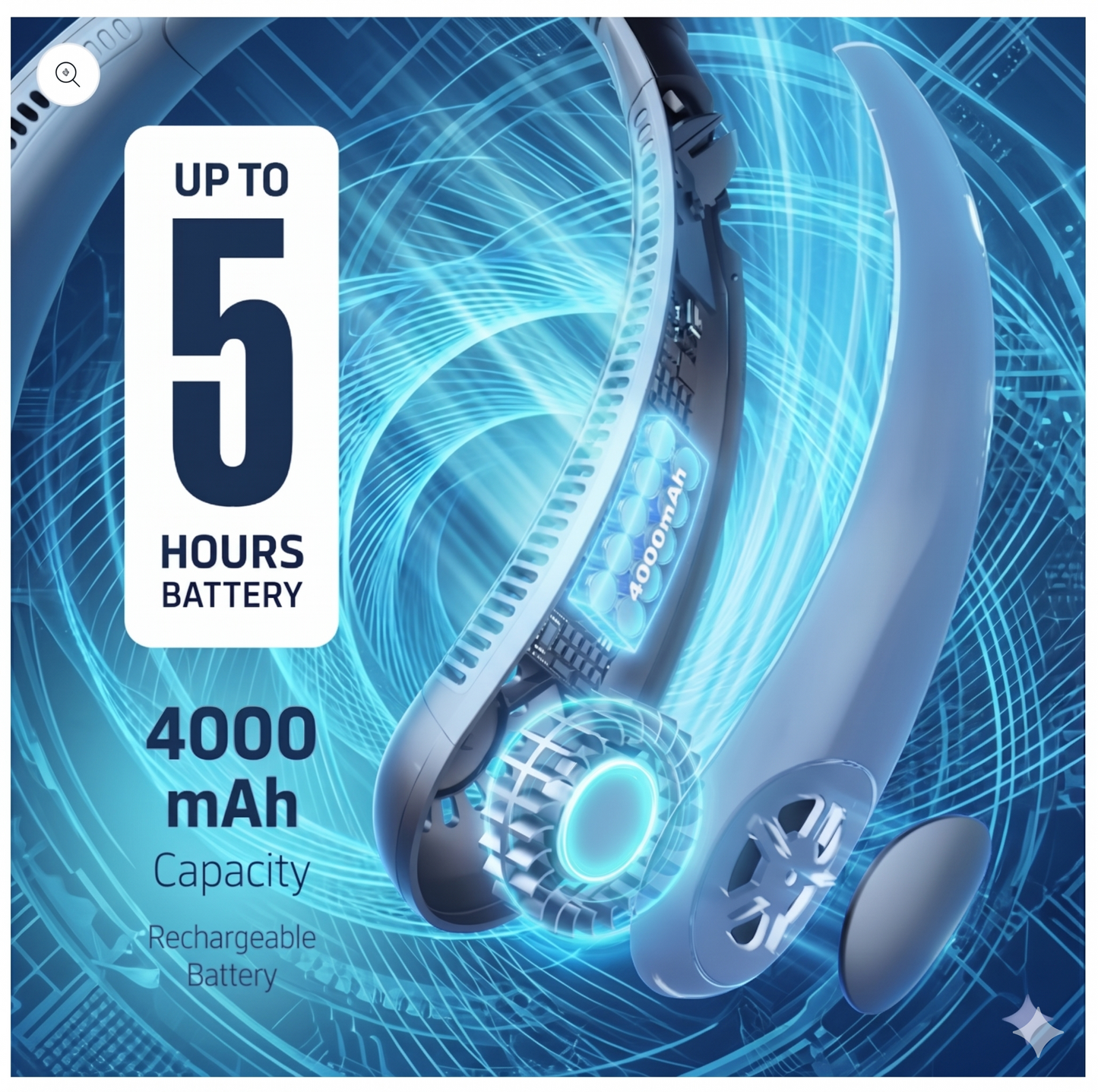 Portable Bladeless Neck Fan – Hands-Free 360° Cooling