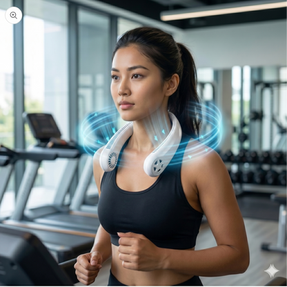 Portable Bladeless Neck Fan – Hands-Free 360° Cooling