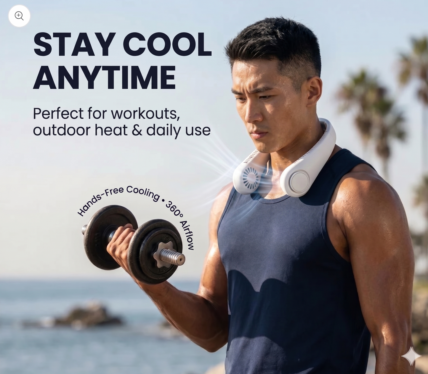 Portable Bladeless Neck Fan – Hands-Free 360° Cooling