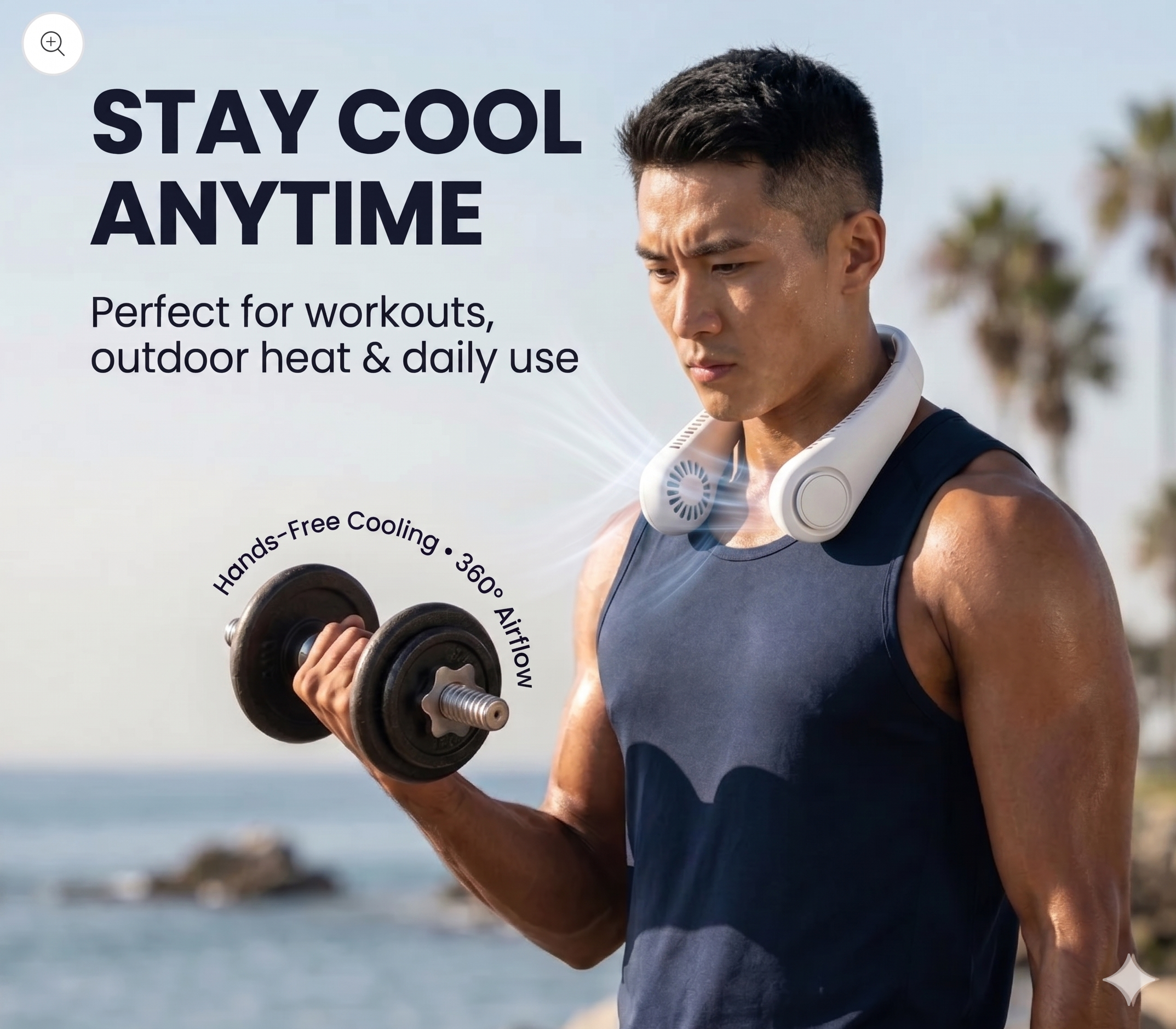 Portable Bladeless Neck Fan – Hands-Free 360° Cooling